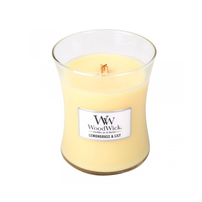 WoodWick® Medium Candle - Lemongrass & Lily-1